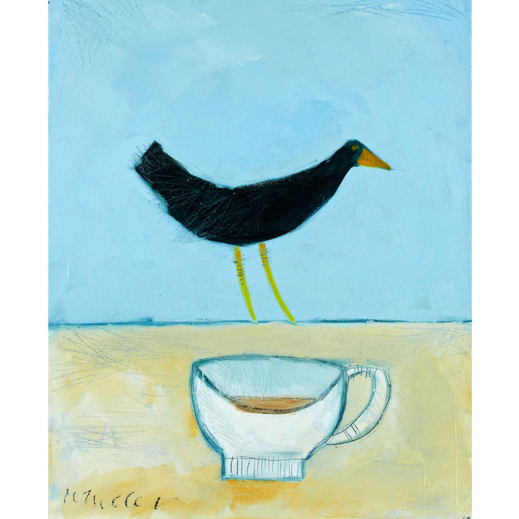 Blackbird with teacup