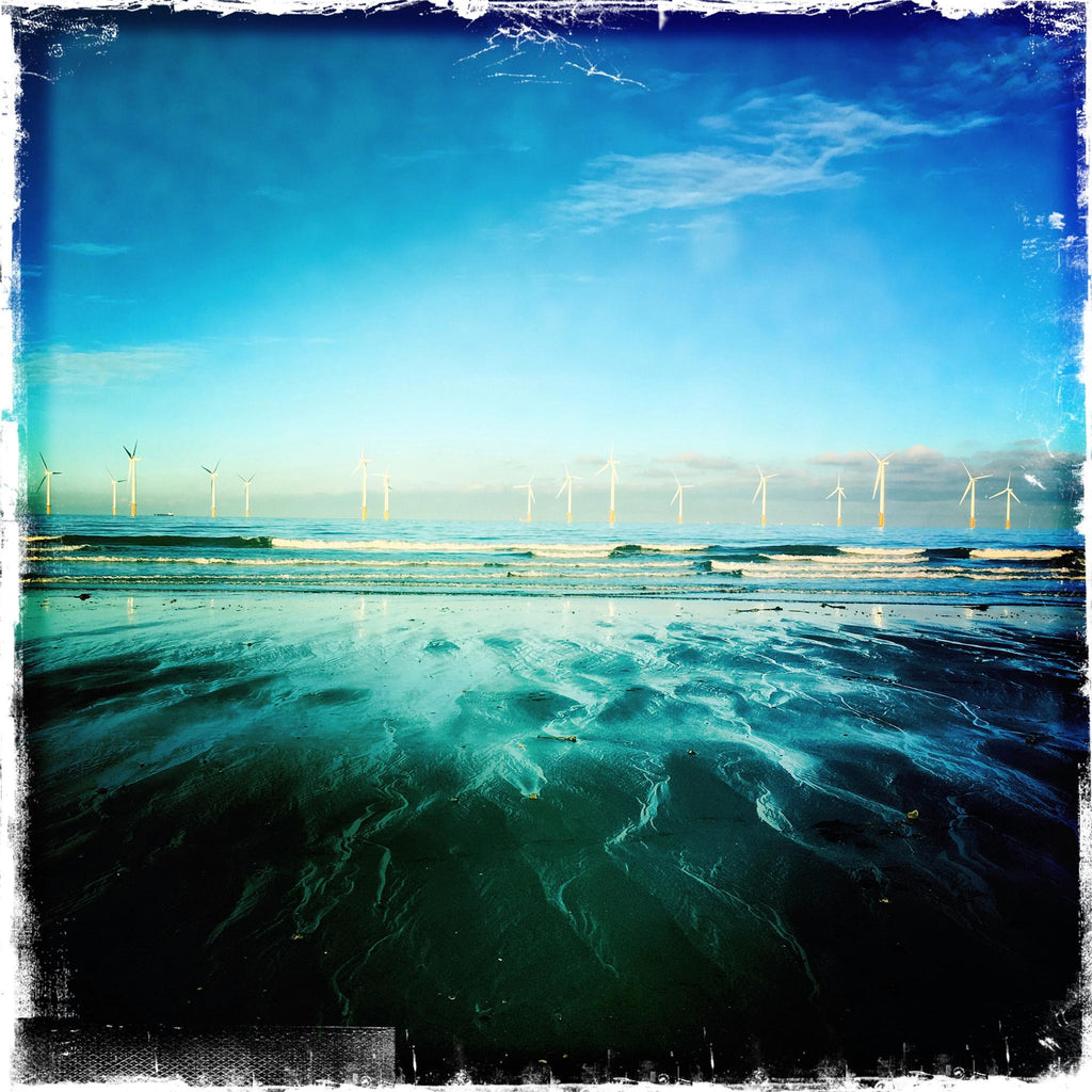 WINDFARM WITH CERULEAN BLUE SKY - REDCAR